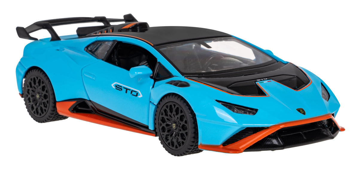 Licencirani metalni autić za igru Lamborghini Huracan STO 1:32 RASTAR - plavi