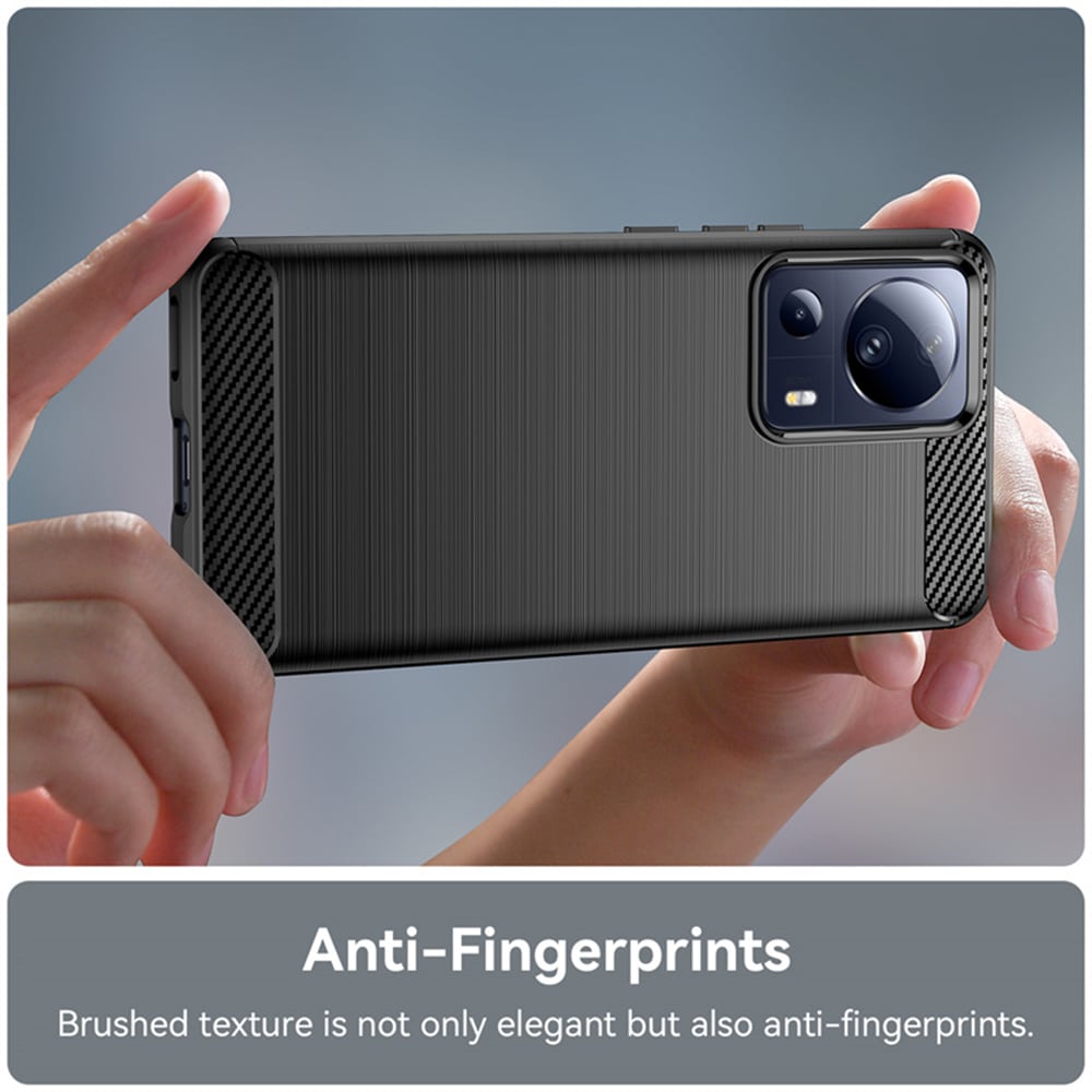 Techsuit Carbon Silicone maska za Xiaomi 13 Lite – crna
