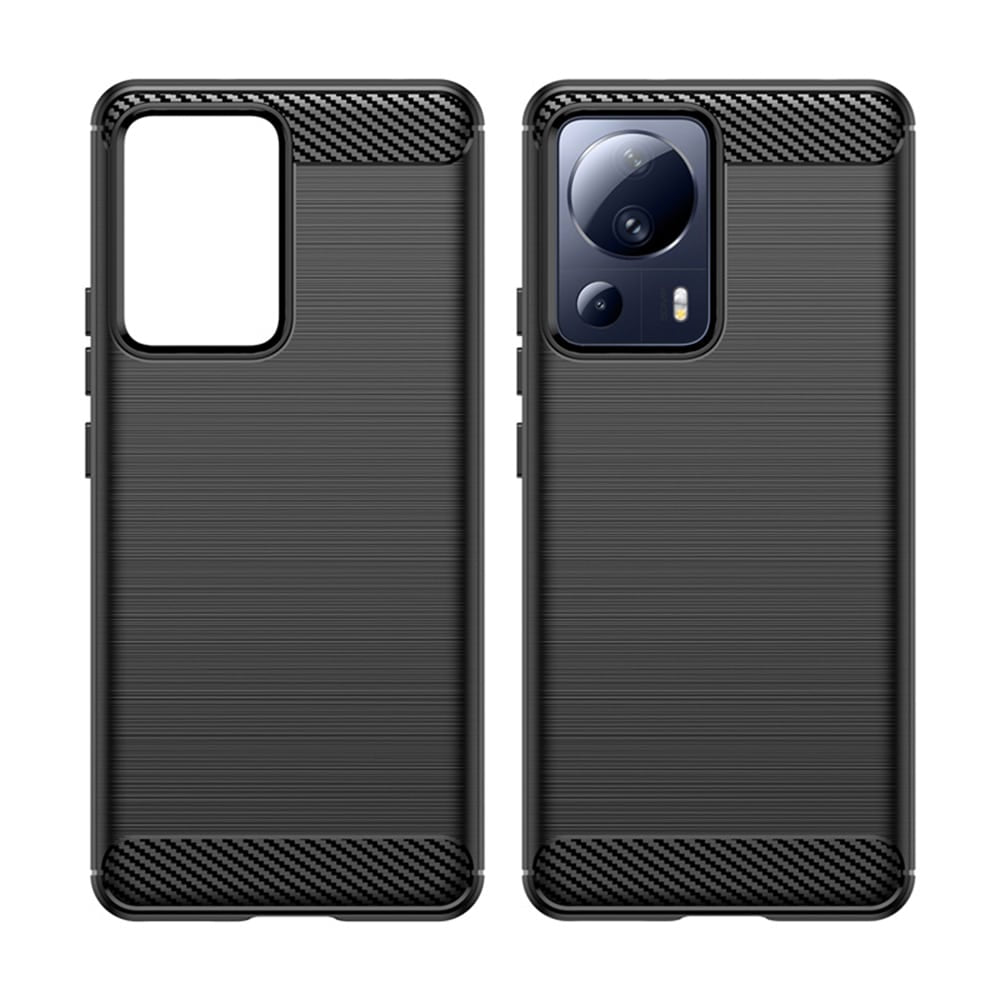 Techsuit Carbon Silicone maska za Xiaomi 13 Lite – crna