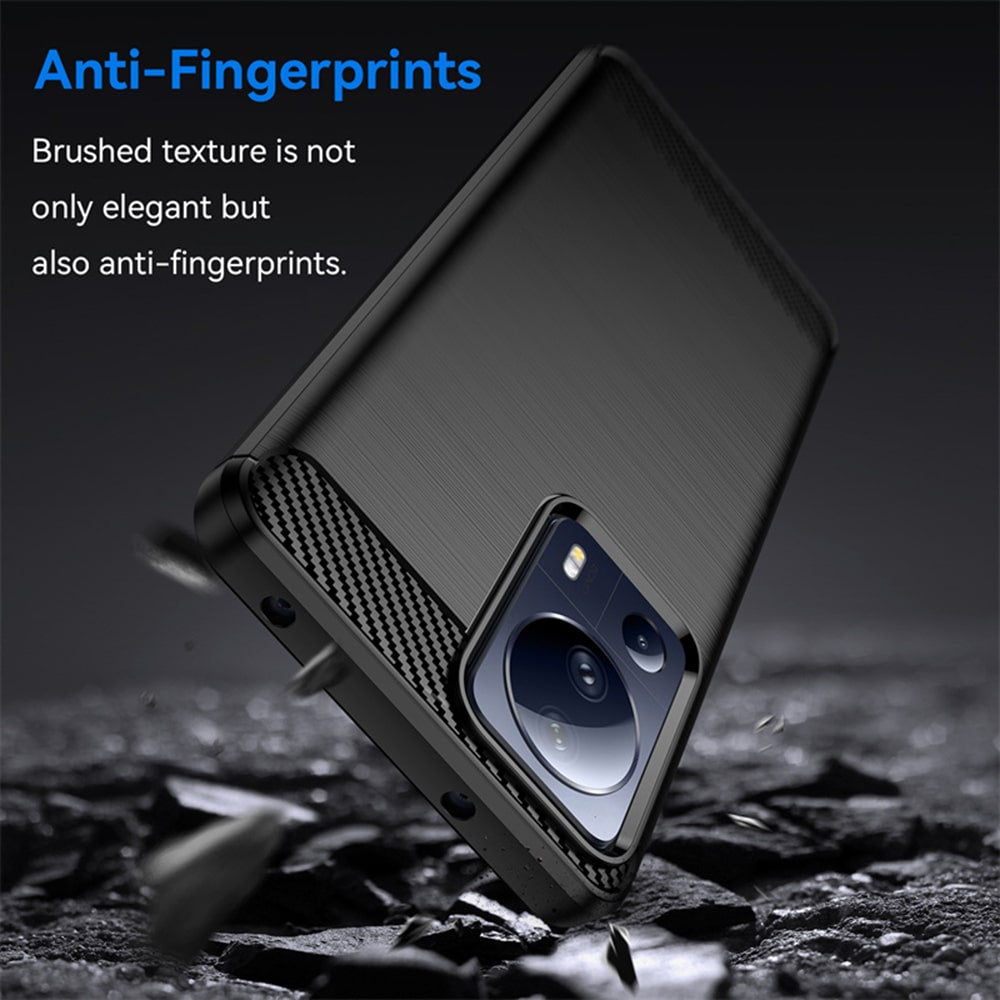 Techsuit Carbon Silicone maska za Xiaomi 13 Lite – crna