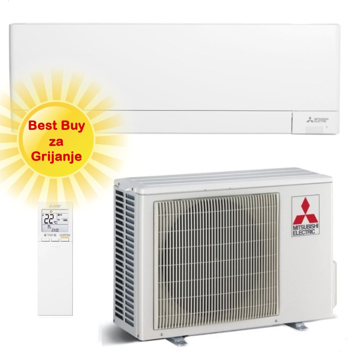 MITSUBISHI KLIMA UREĐAJ MSZ-AY50VGKP/MUZ-AY50VG - 3,5 kW, Super inverter plus, za prostor do 35m2, A+++ energetska klasa, R-32
