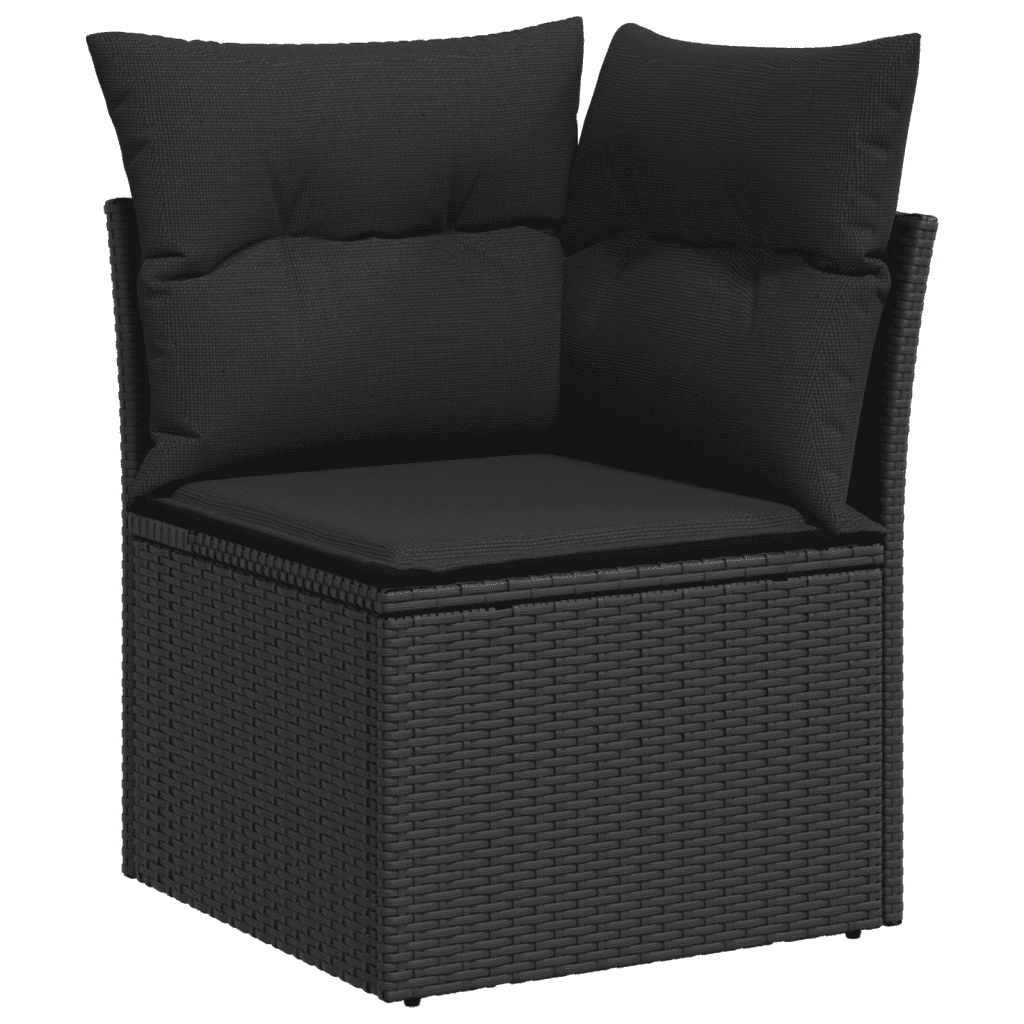8-dijelni set vrtnih sofa od poliratana s jastucima crni Crna 70 x 62.5 x 69 cm