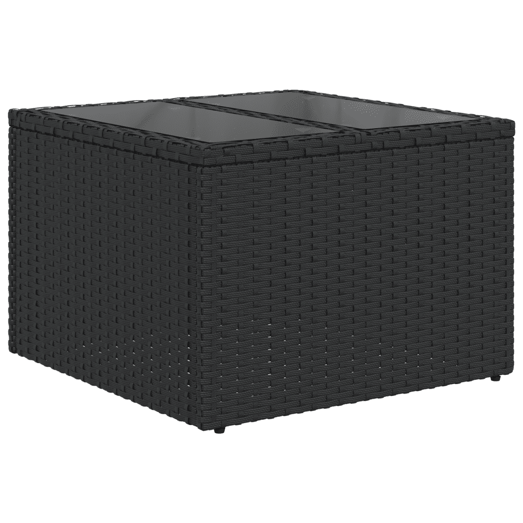 9-dijelni set vrtnih sofa s jastucima crni od poliratana Crna 234 x 62 x 69 cm