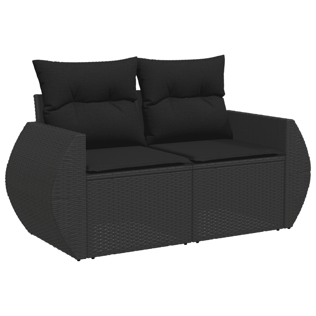 8-dijelni set vrtnih sofa od poliratana s jastucima crni Crna 70 x 62.5 x 69 cm