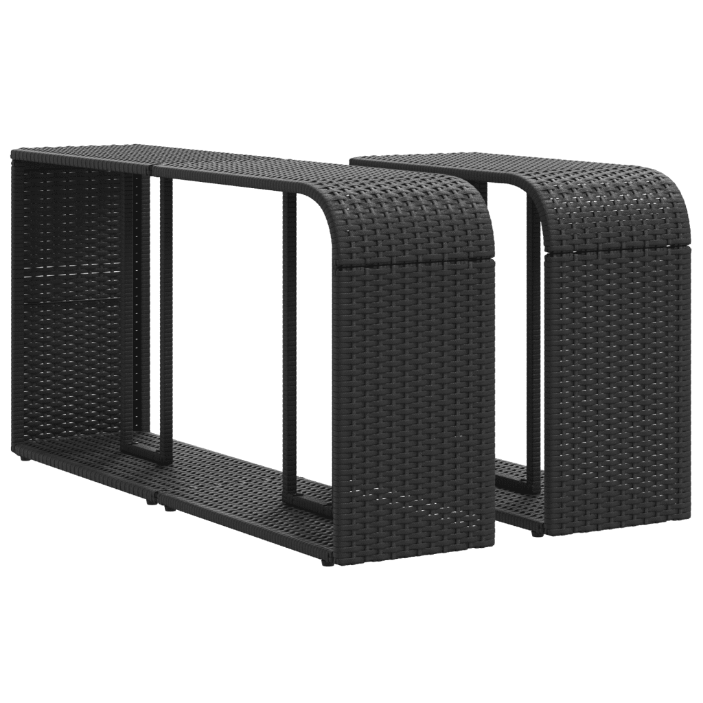 10-dijelni set vrtnih sofa s jastucima crni od poliratana Crna 65.5 x 62 x 69 cm