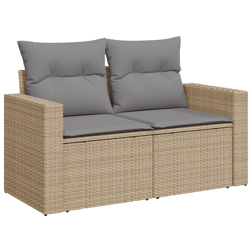 7-dijelni set vrtnih sofa od poliratana s jastucima bež 66 x 62 x 69 cm