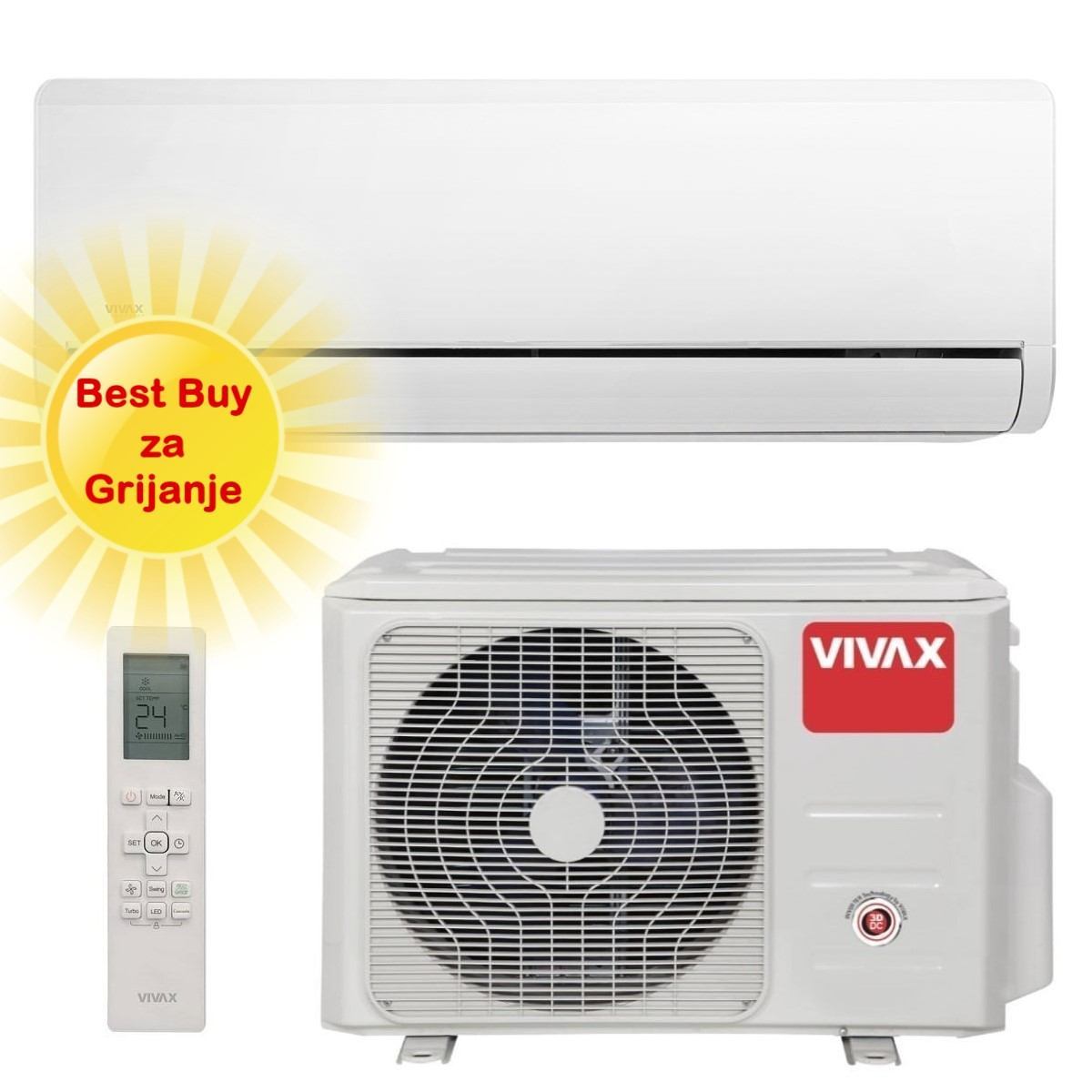 V bijeli vivax klima uređaj 5,25 kW ACP-18CH50AEHI - H+ design, za prostor do 50m2, A++ energetska klasa
