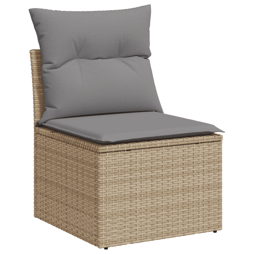 9-dijelni set vrtnih sofa s jastucima bež od poliratana 70 x 62 x 69 cm