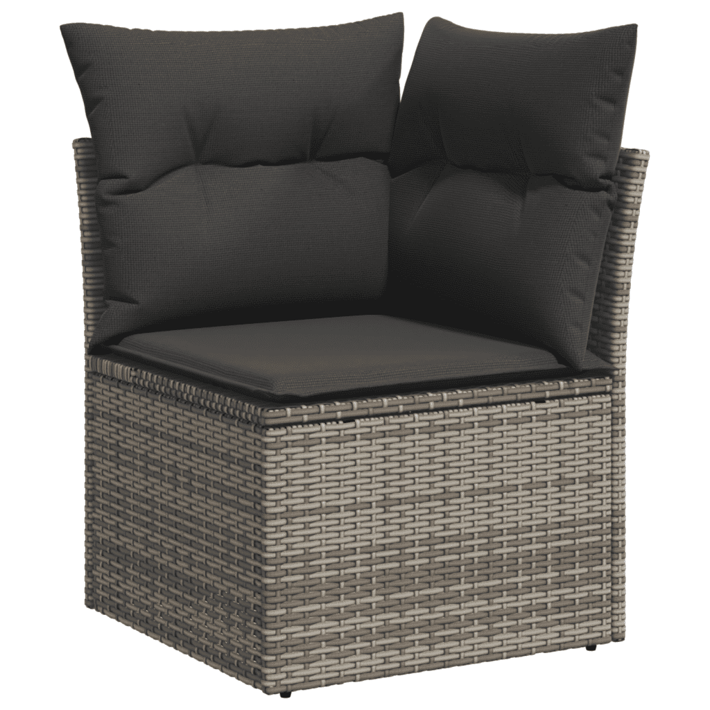 13-dijelni set vrtnih sofa od poliratana s jastucima sivi Siva