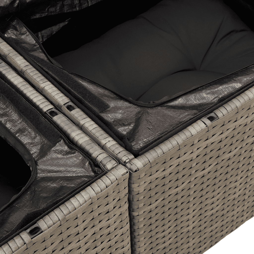 7-dijelni set vrtnih sofa sivi od poliratana Siva 65.5 x 62 x 69 cm