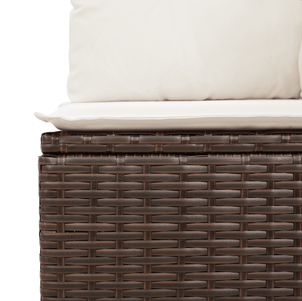 8-dijelni set vrtnih sofa s jastucima smeđi od poliratana Brown and cream
