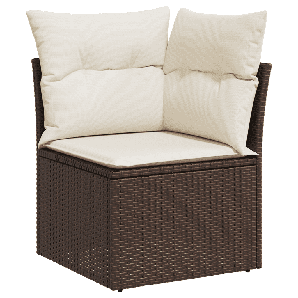 8-dijelni set vrtnih sofa s jastucima smeđi od poliratana Brown and cream
