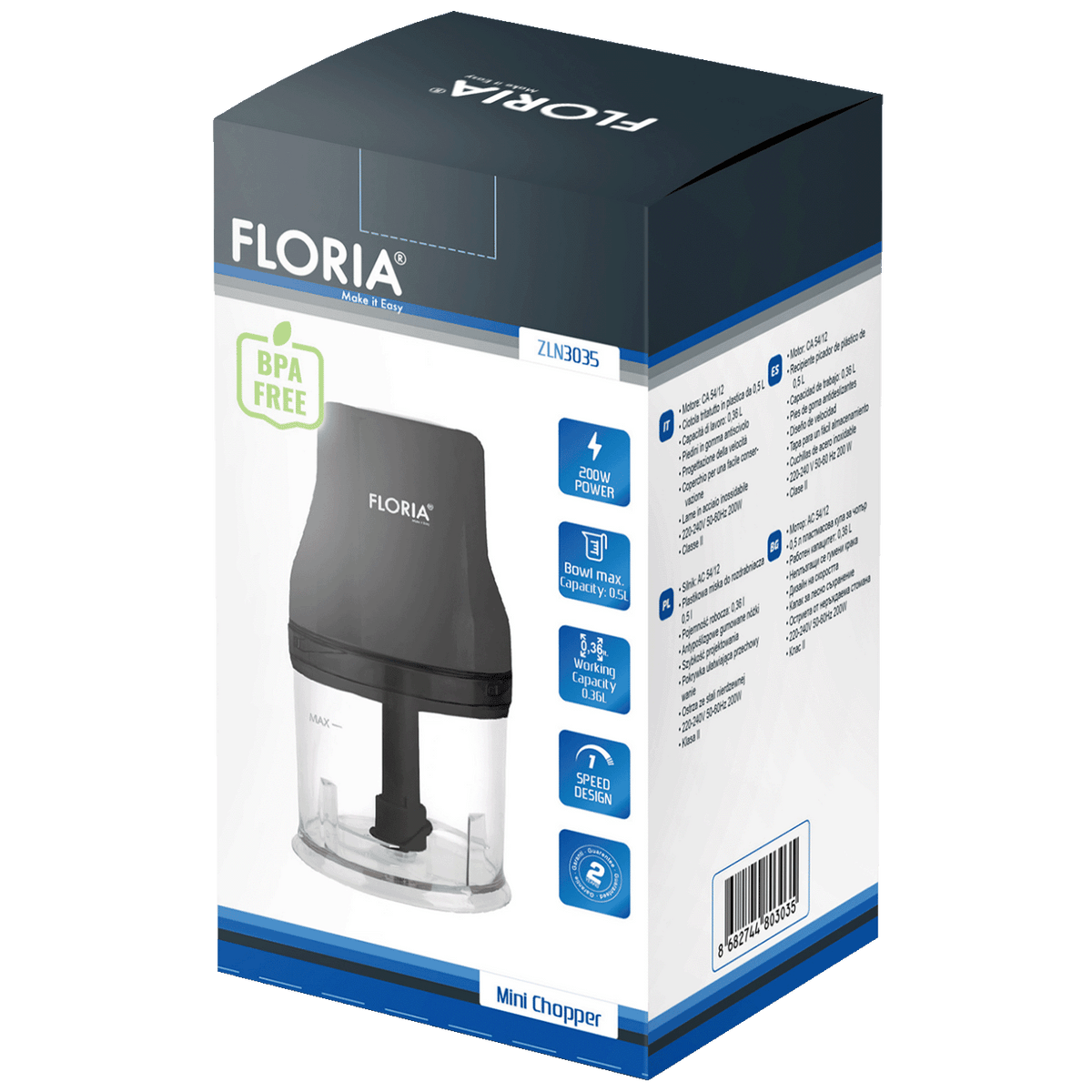 Floria Sjeckalica, 1 brzina, posuda 500 ml, 200 W - ZLN3035