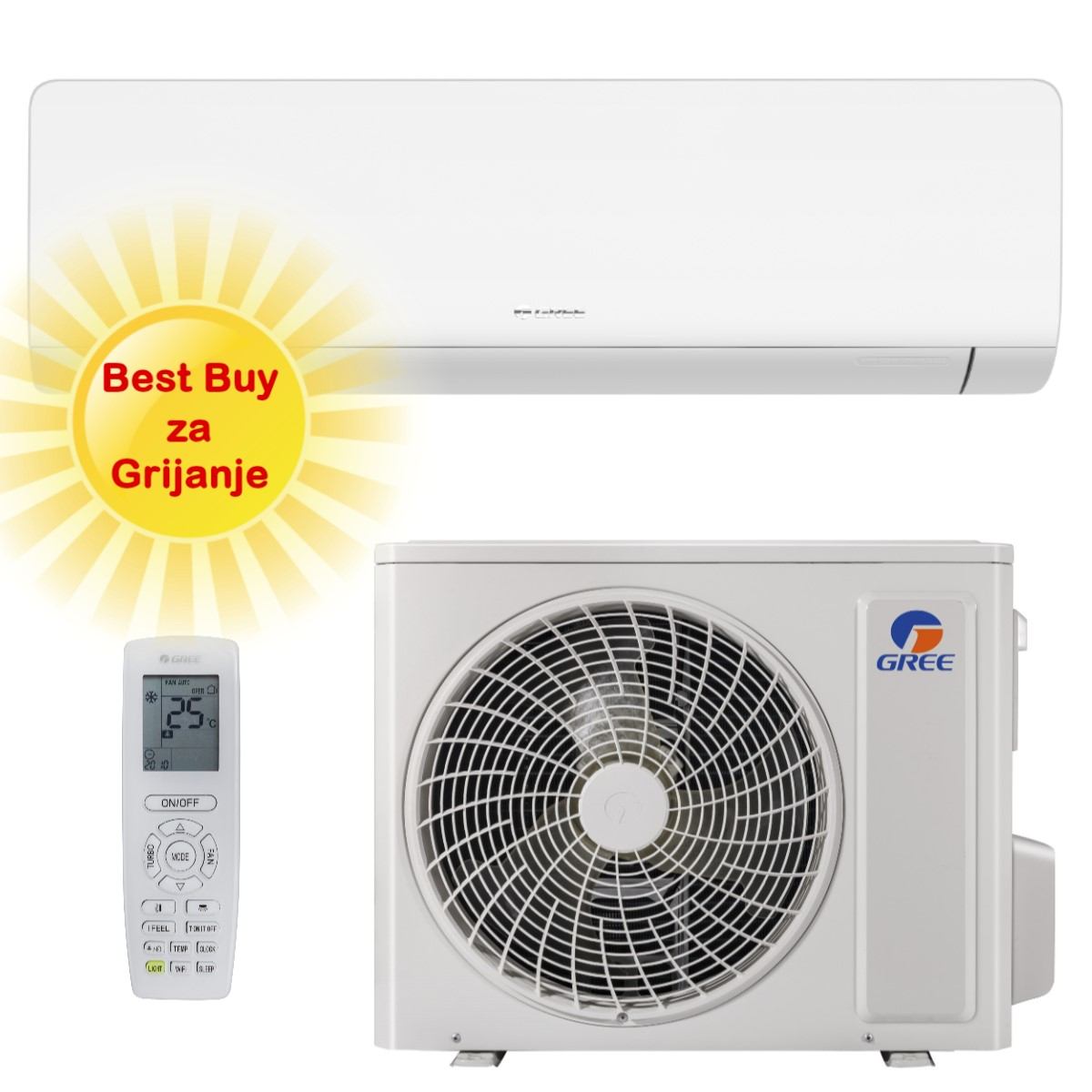 GREE KLIMA UREĐAJ 2,7kW GWH09AWAXB - Cosmo Regular, za prostor do 30m2, R32, A++ energetska klasa