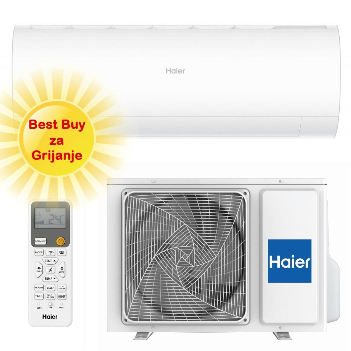 HAIER KLIMA UREĐAJ 2,7kW AS25PBPHRA/1U25YEPFRA - Pearl Premium, za prostor do 30m2, A+++ energetska klasa