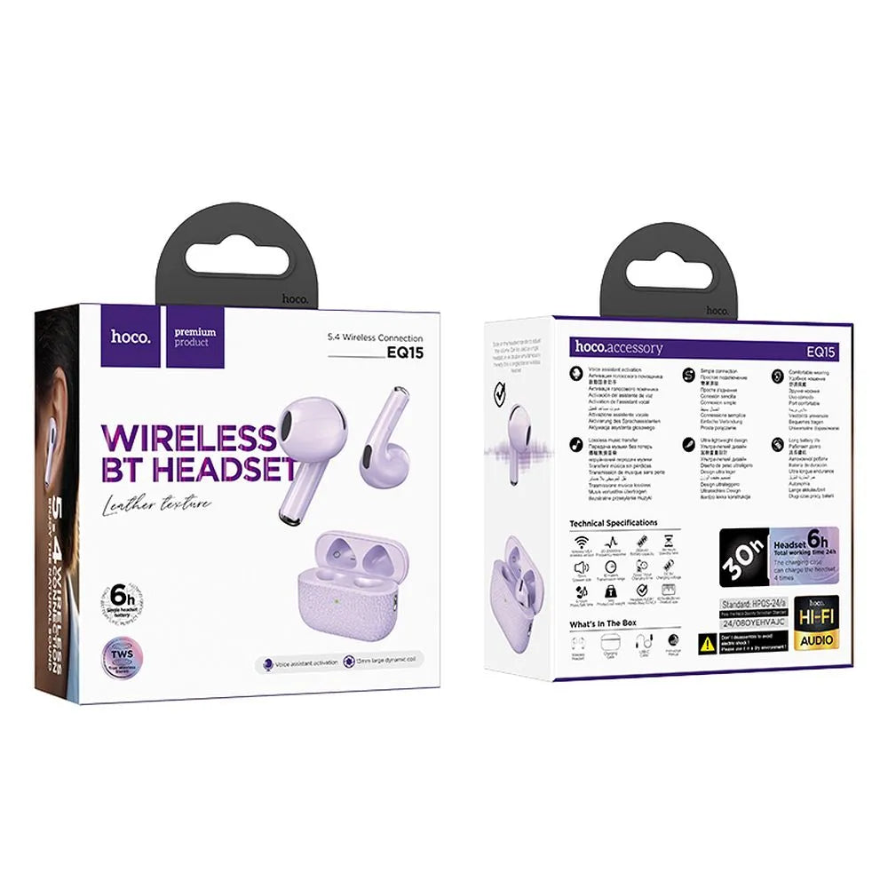 Bežične slušalice Hoco TWS EQ15 ljubičaste boje