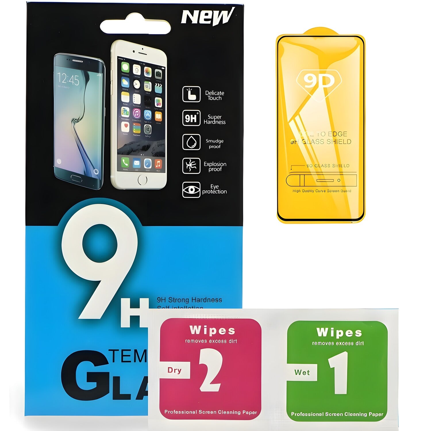 Premium zaštitno staklo za Xiaomi Redmi 9 - 10 kom./Crna KP38395