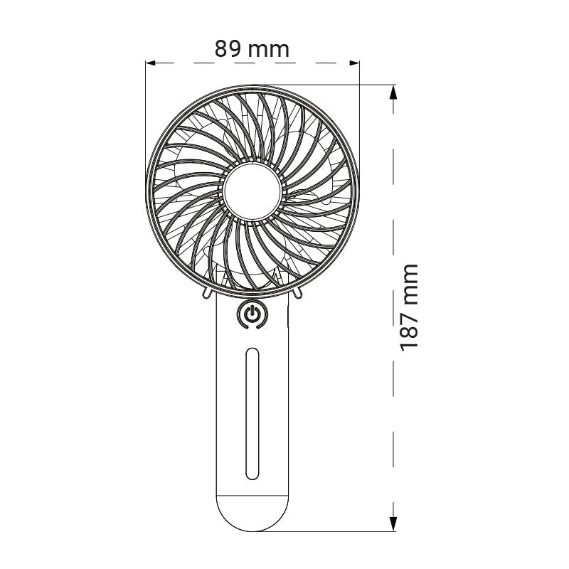 Prijenosni ventilator Green Tech, 1.1W, bijeli, sa USB punjenjem