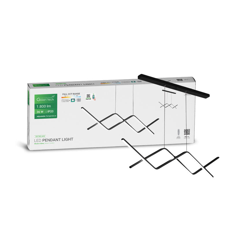 Smart dekorativna visilica Green Tech 36W, 3CCT, dim, APP + daljinski upravljač