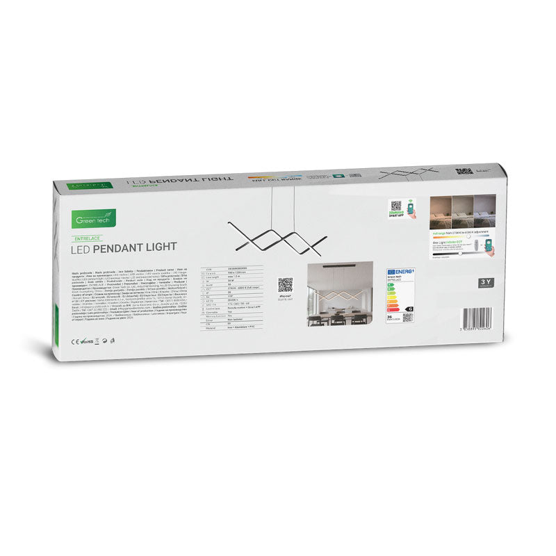 Smart dekorativna visilica Green Tech 36W, 3CCT, dim, APP + daljinski upravljač