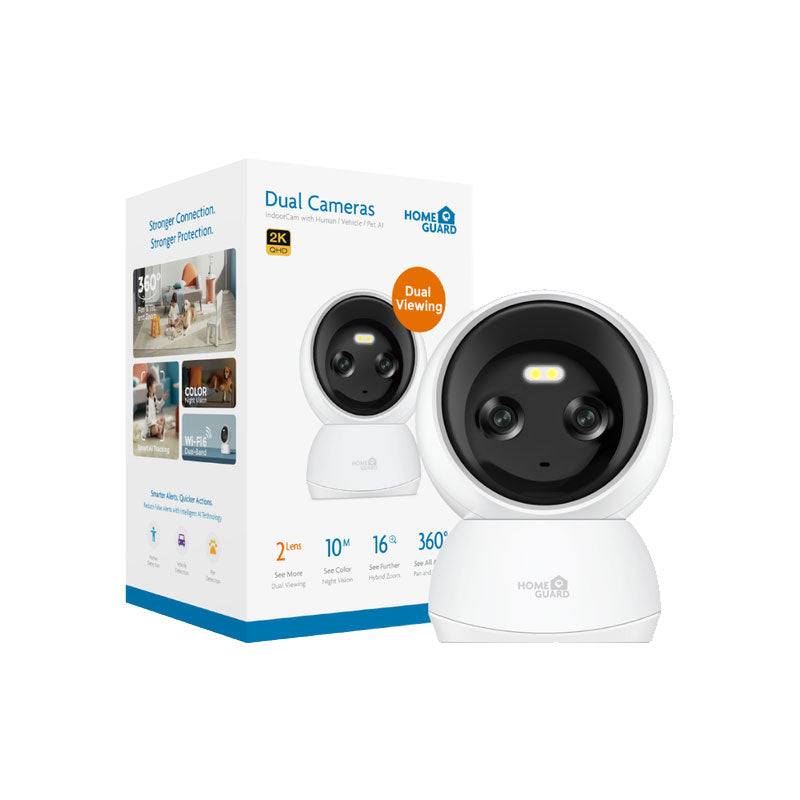Homeguard 2K Unutarnja IP kamera Dual Lens 2K Pan & Tilt AI SmartCam