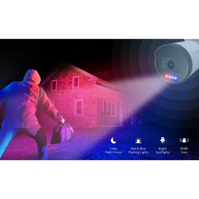 Homeguard POE Set 4K NVR 8CH+4 kamere, svjetlosno/zvučni alarm, AI detekcija