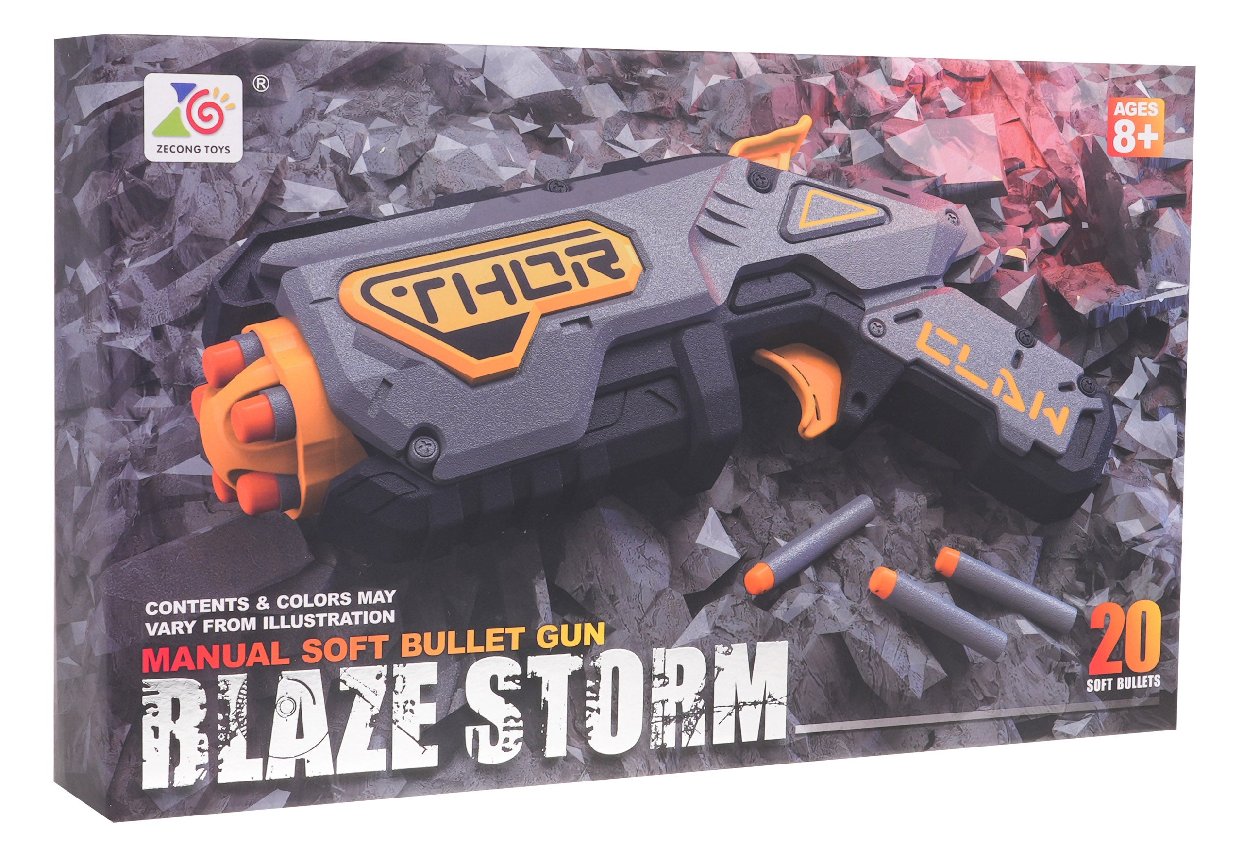Kratki ručni pištolj za igru Blaze Storm - sivi
