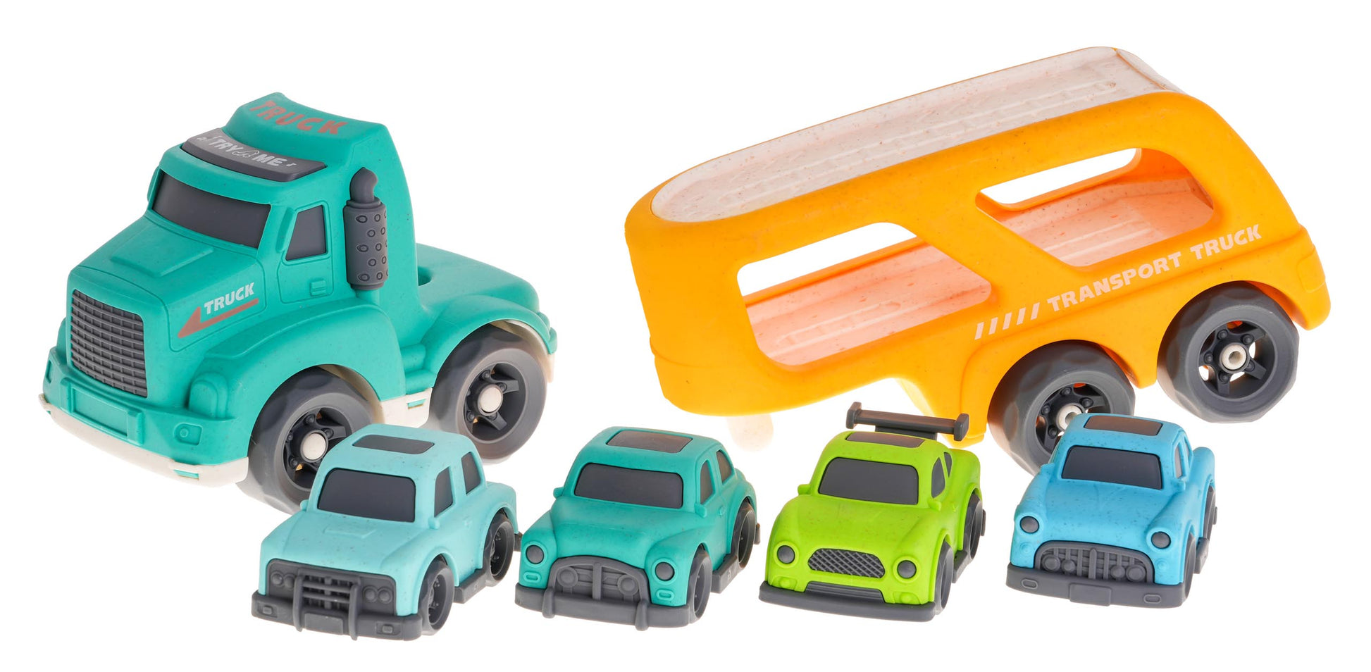 Tow truck + Cars BIOplastik Yellow
