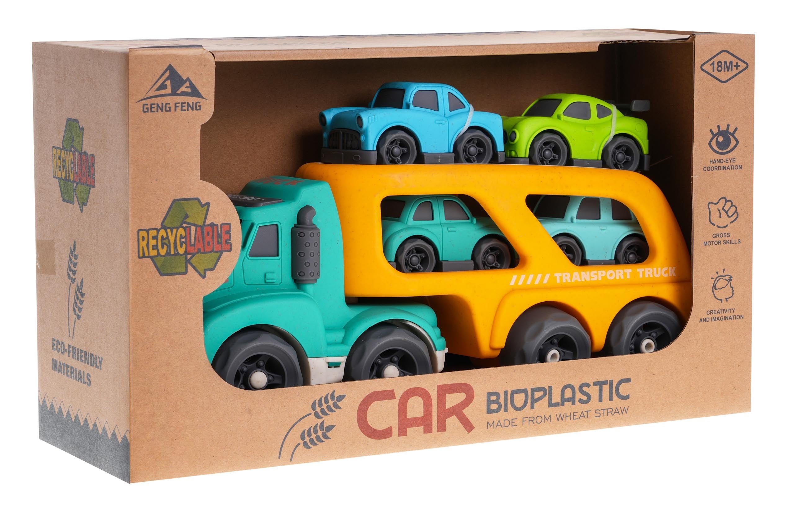 Tow truck + Cars BIOplastik Yellow