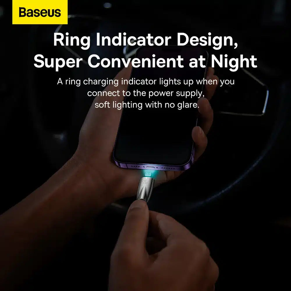 BASEUS kabel Type C za Apple Lightning 8-pin Power Delivery 20W Glimmer Series CADH000101 2m crna