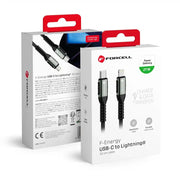 USB C na Lightning kabel Forcell F-Energy PD 3A 27W Cafule 50 cm - crni