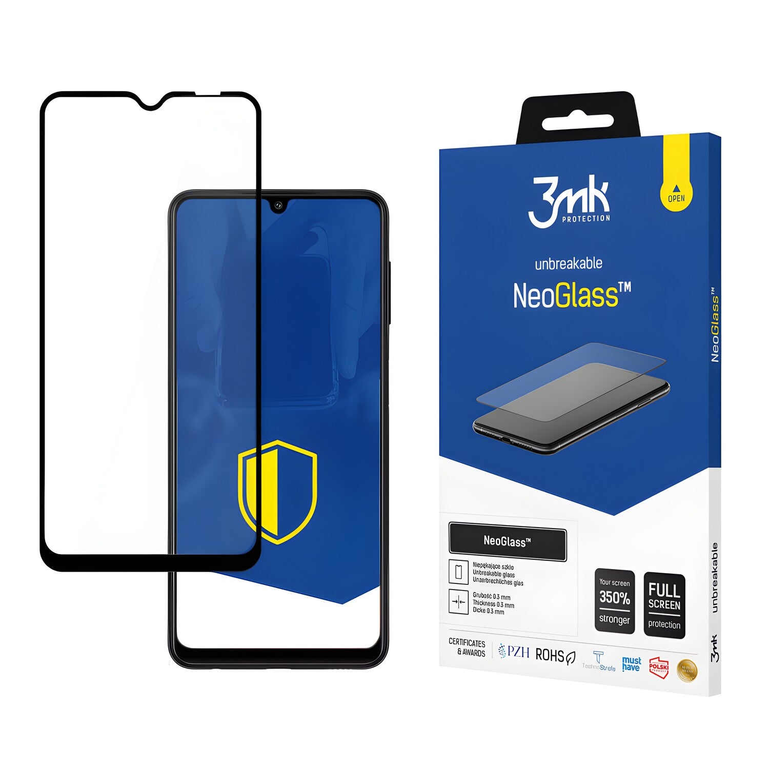 3mk NeoGlass™ zaštitno staklo za Samsung Galaxy A22 5G - Crna KP21087