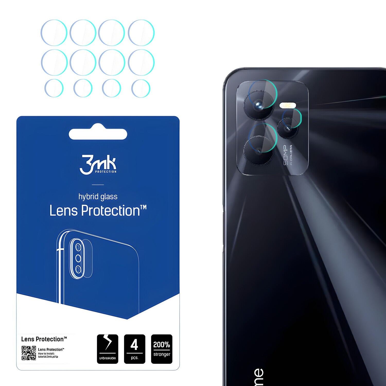 4x Staklo za kameru 3mk za Realme C35 - Prozirna KP20536