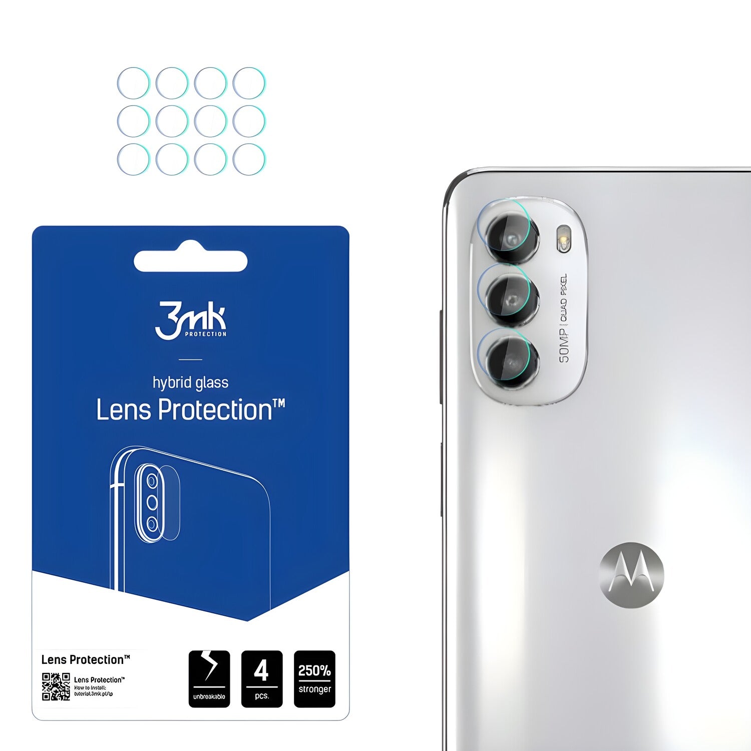 4x Staklo za kameru 3mk za Motorola Moto G82 - Prozirna KP20540