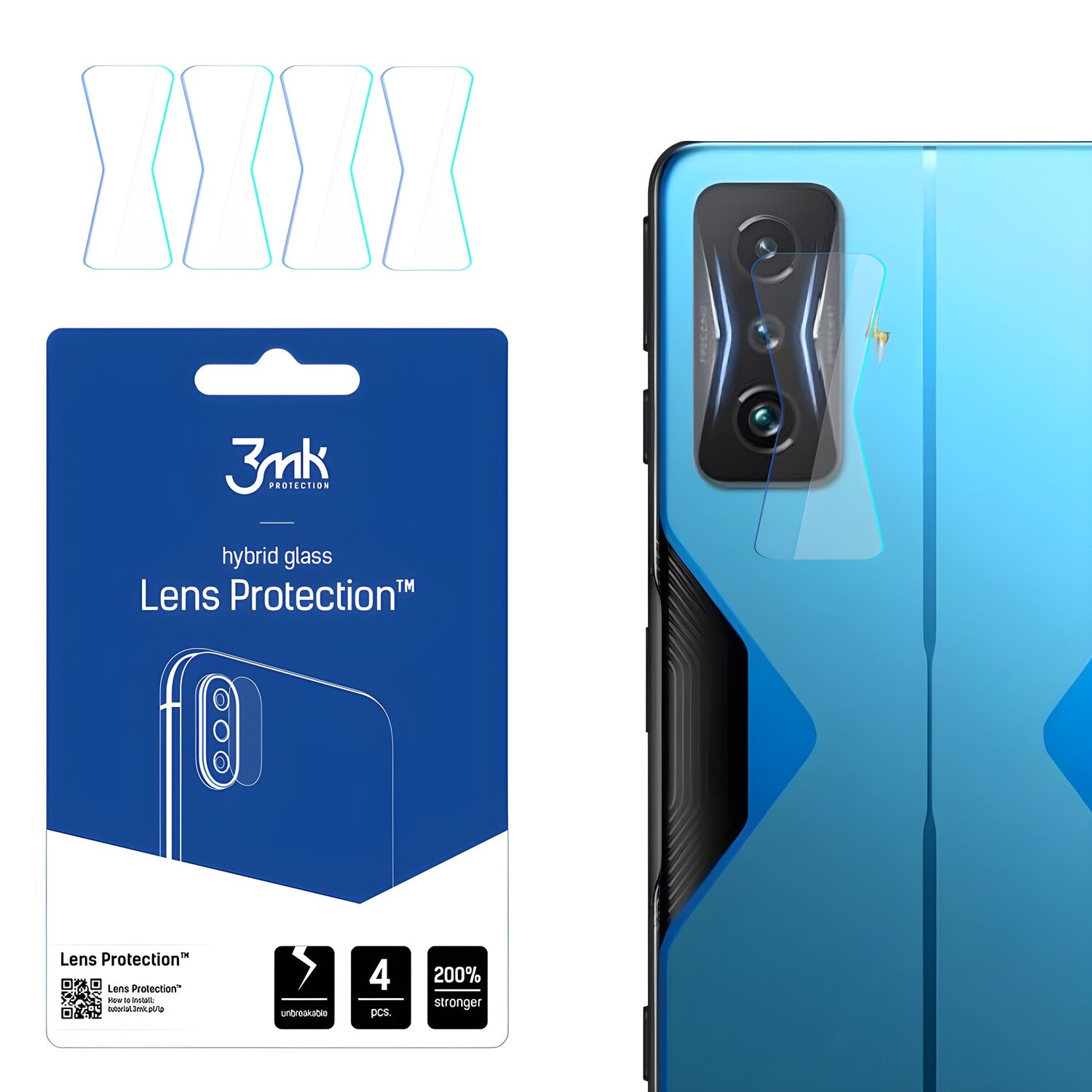 4x Staklo za kameru 3mk za Xiaomi Poco F4 GT/Redmi K50 GE - Prozirna KP20551