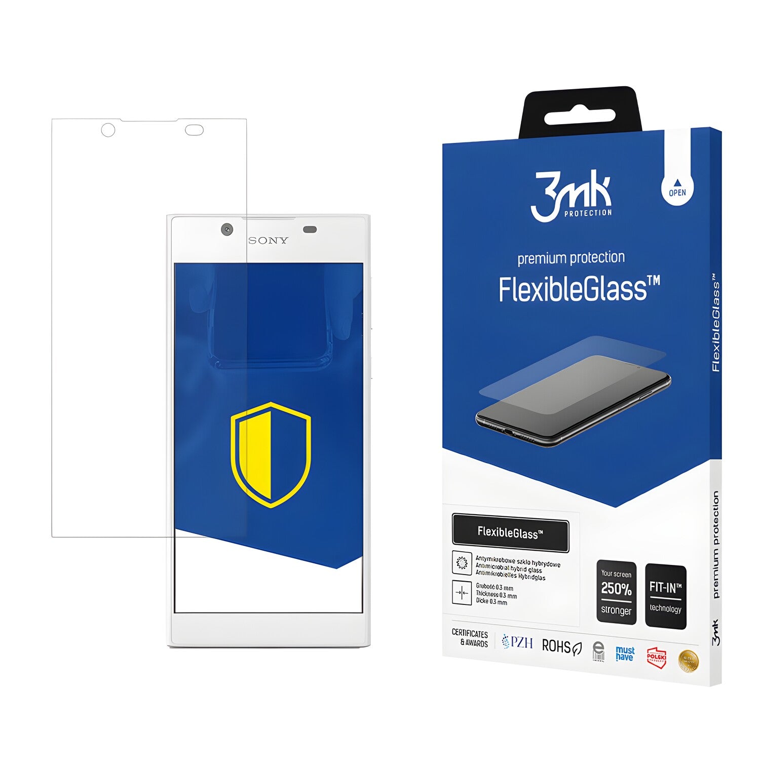 Zaštitno hibridno staklo 3mk FlexibleGlass za Sony Xperia L1 - Prozirna KP20931