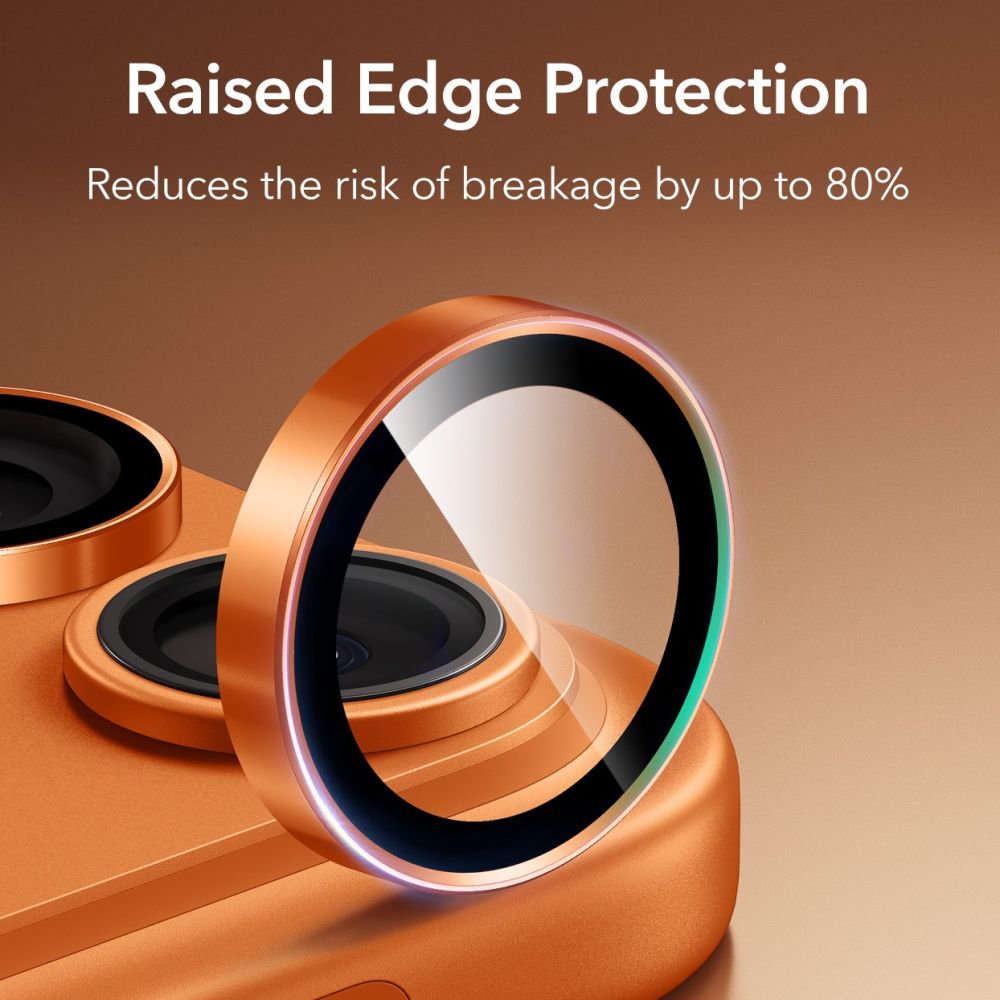 ESR Armorite zaštitno staklo za kameru za iPhone 17 Pro / Max / 15 Pro / Max / 16 Pro / Max - narančasto