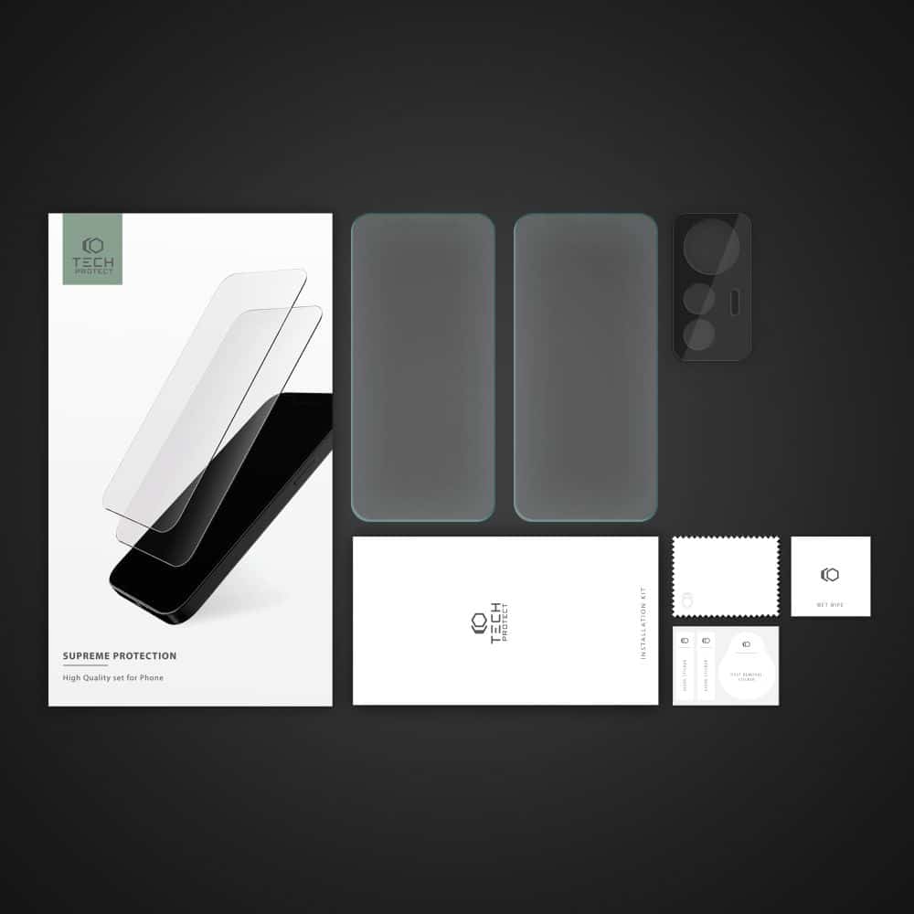 TECH-PROTECT SUPREME SET KALJENO STAKLO+STAKLO ZA KAMERU ZA XIAOMI 12T CLEAR