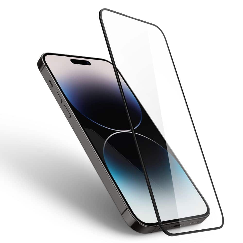 SPIGEN GLASS FC KALJENO STAKLO ZA IPHONE 14 PRO MAX CRNO