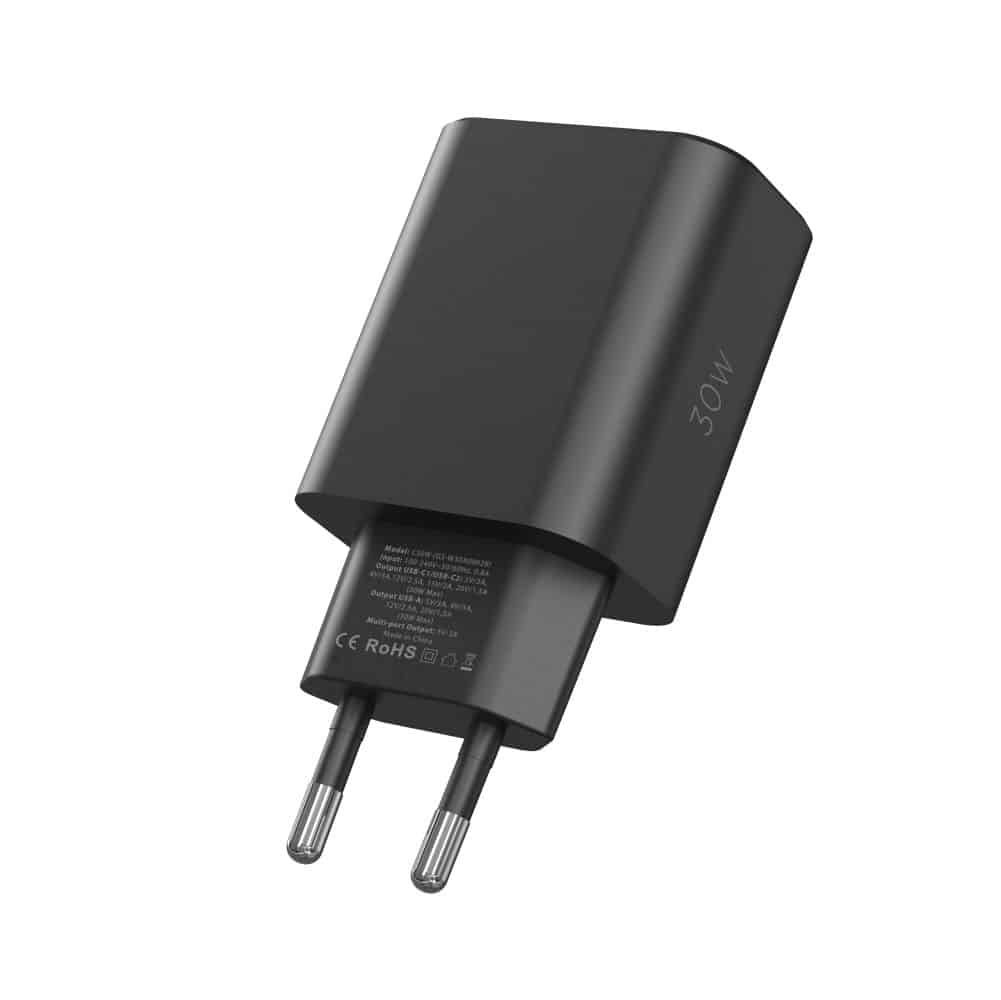 TECH-PROTECT NC30W 3-PORTNI ZIDNI PUNJAČ PD30W/QC3.0 CRNI