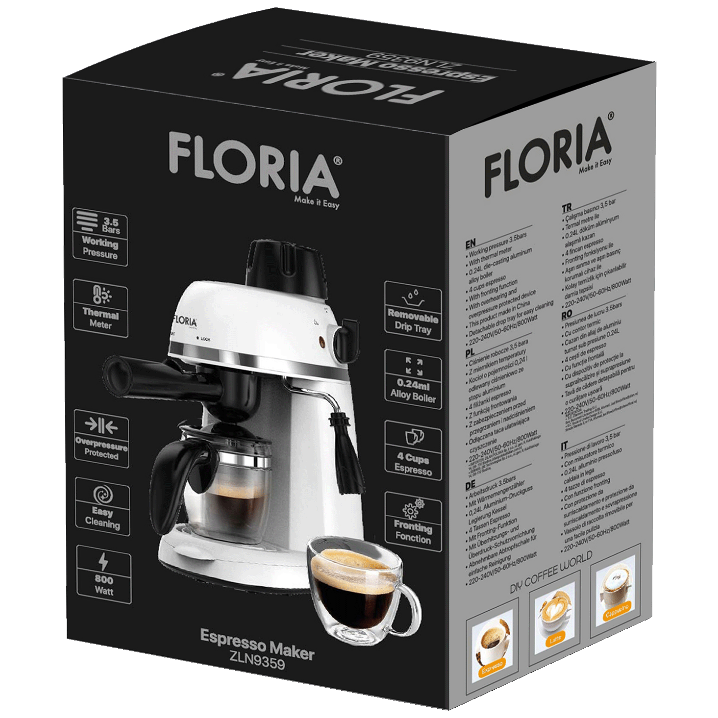 Floria Aparat za espresso kavu, 800W - ZLN9358