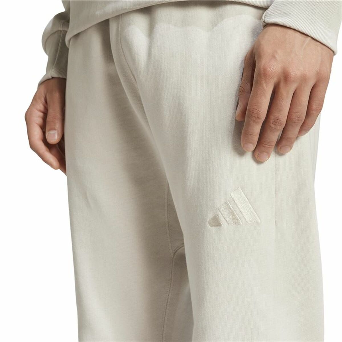 Dlhé športové nohavice Adidas All Szn French Terry Regular Tapered Bijela Bež Moški