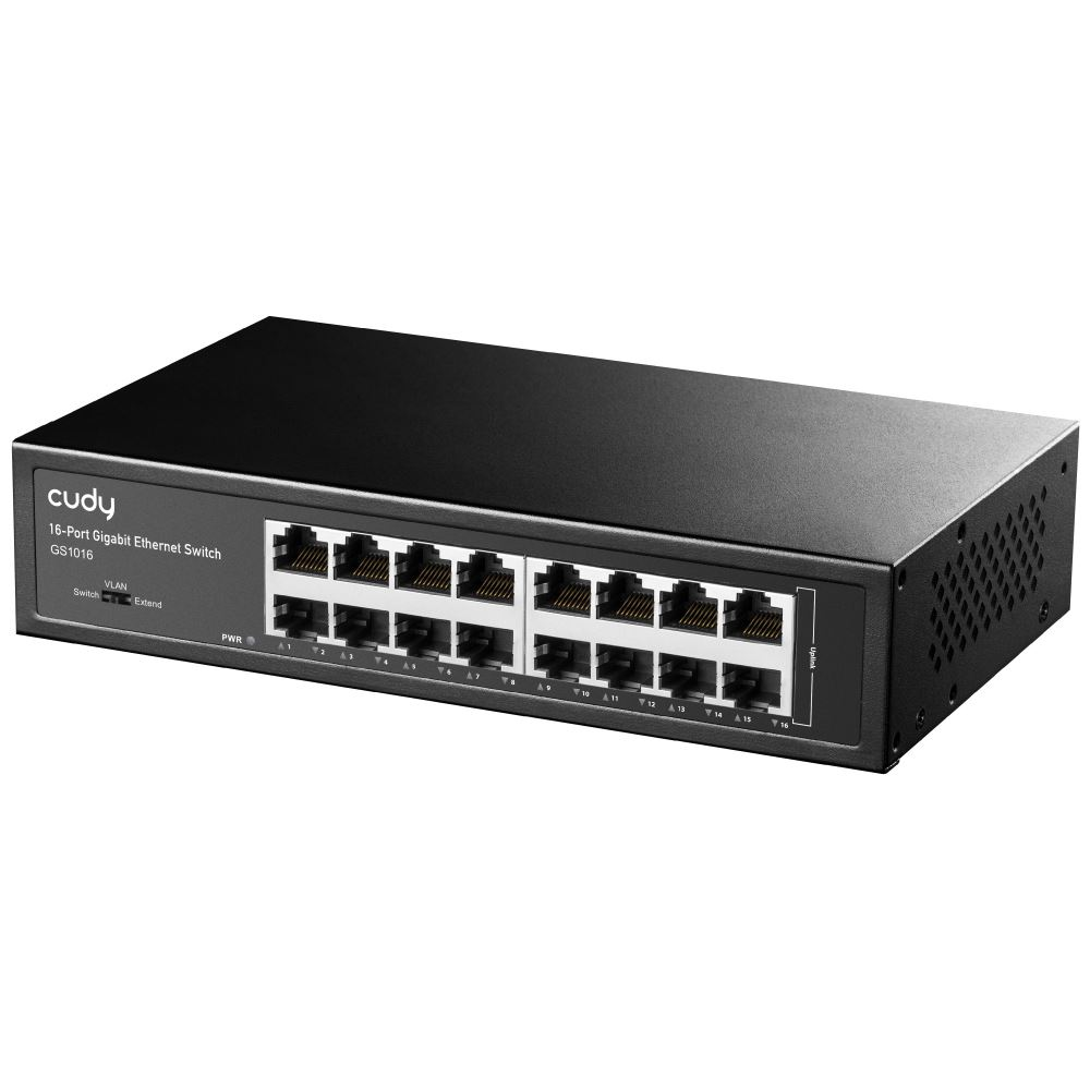 Cudy GS1016 mrežni prekidač Neupravljano Gigabit Ethernet (10/100/1000) Crno