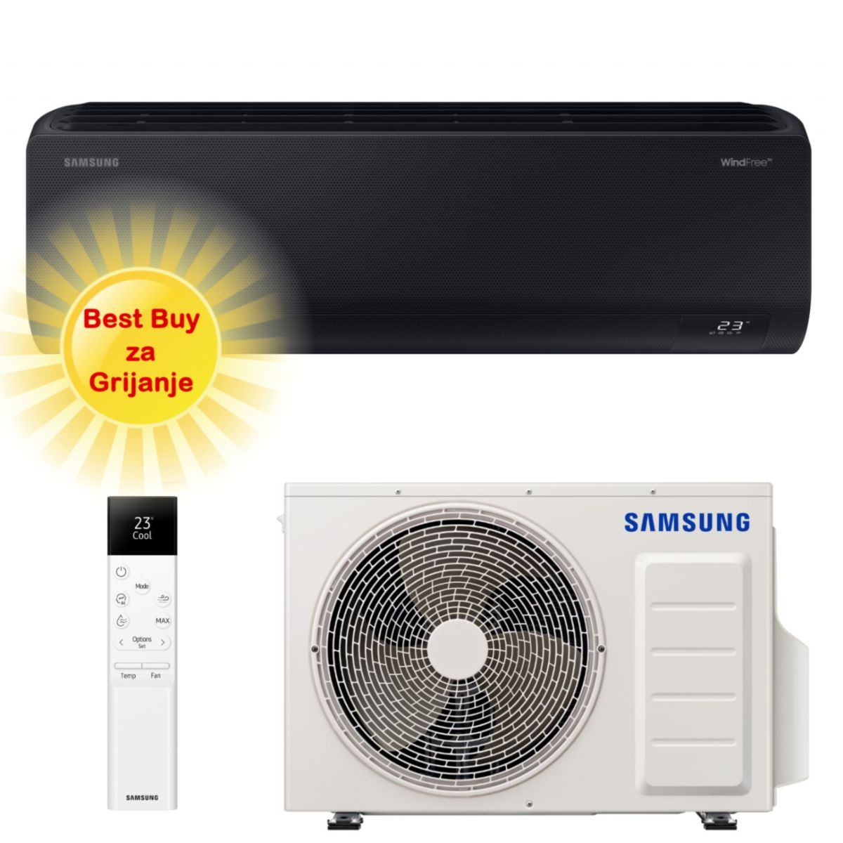 SAMSUNG KLIMA UREĐAJ 3,5kW - AR70F12C1ABN AVANT, za prostor do 35m2, A+++ energetska klasa