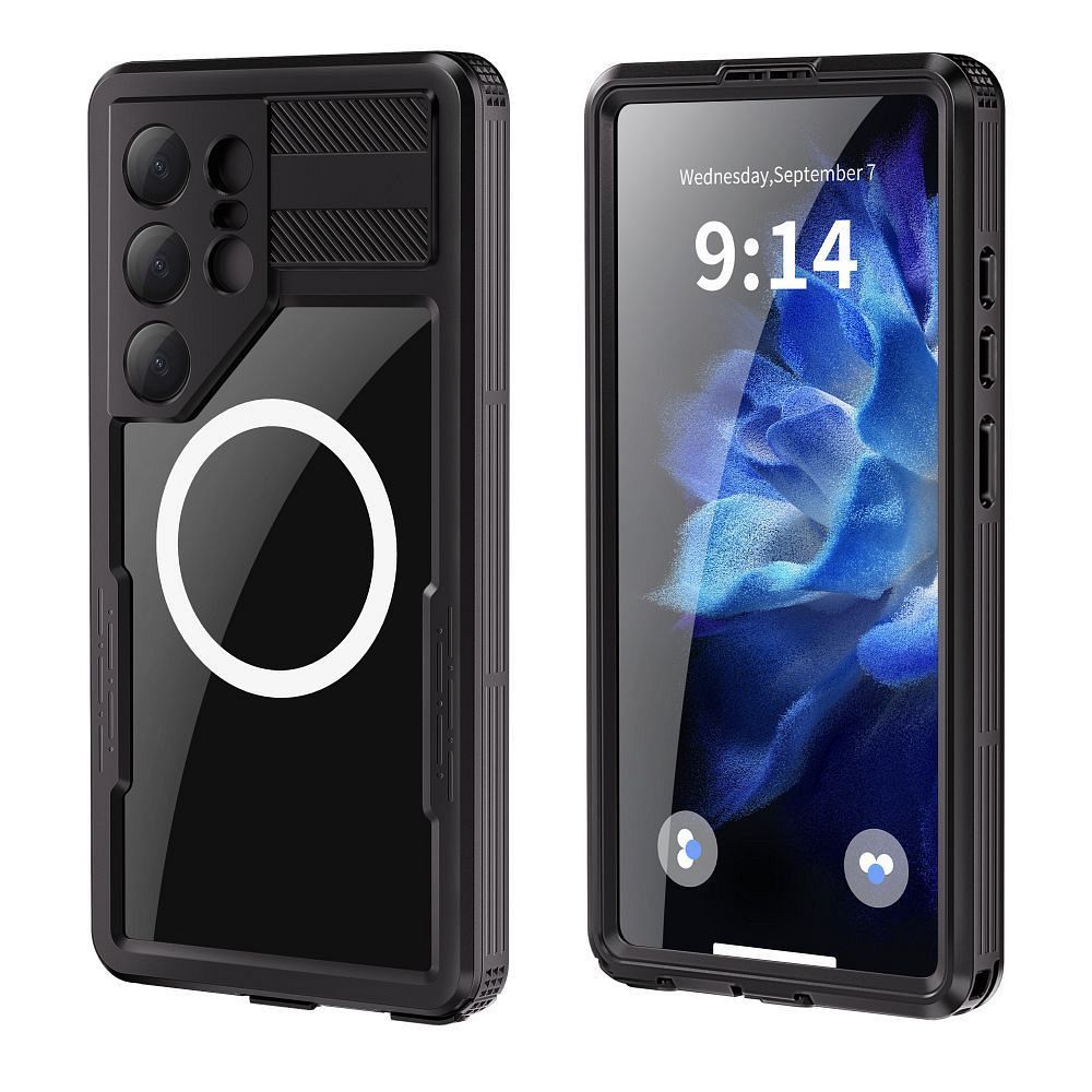 Shellbox Mars maska ​​za Samsung S26 ULTRA vodootporna s metalnim prstenom crna