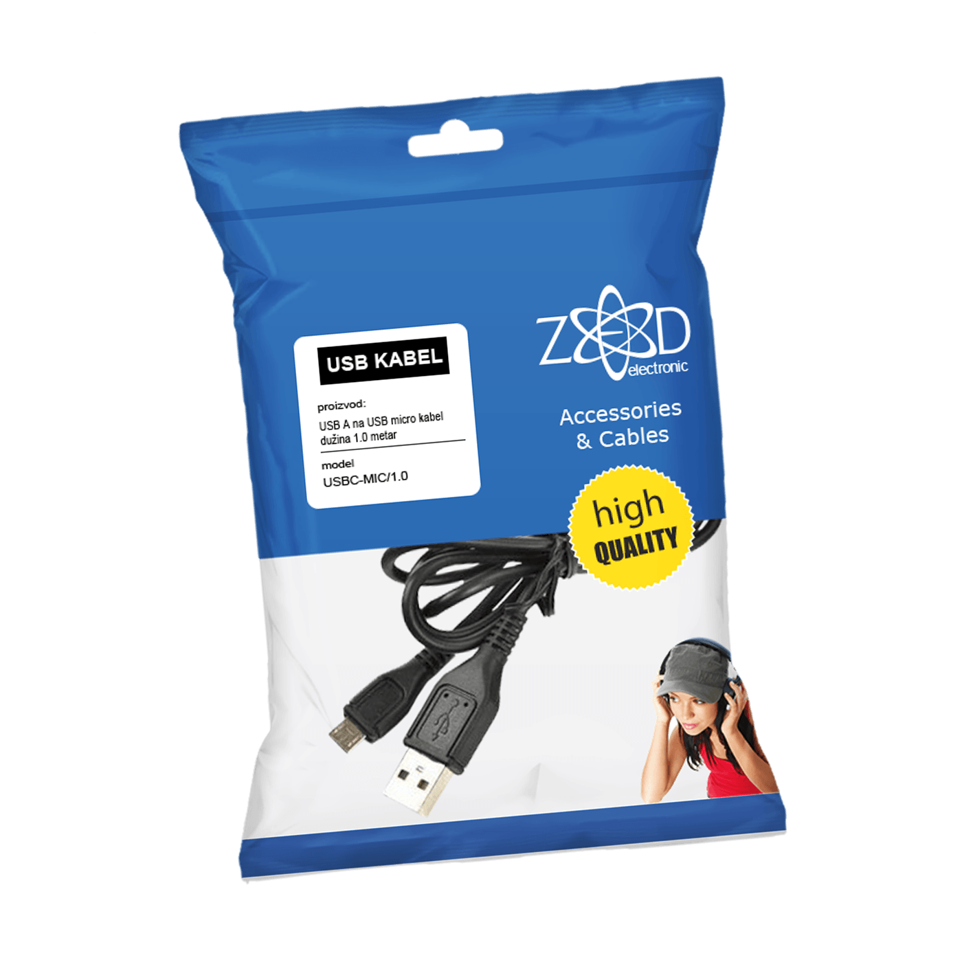 ZED electronic USB A na USB micro kabel, dužina 1.0 metar - USBC-MIC/1,0