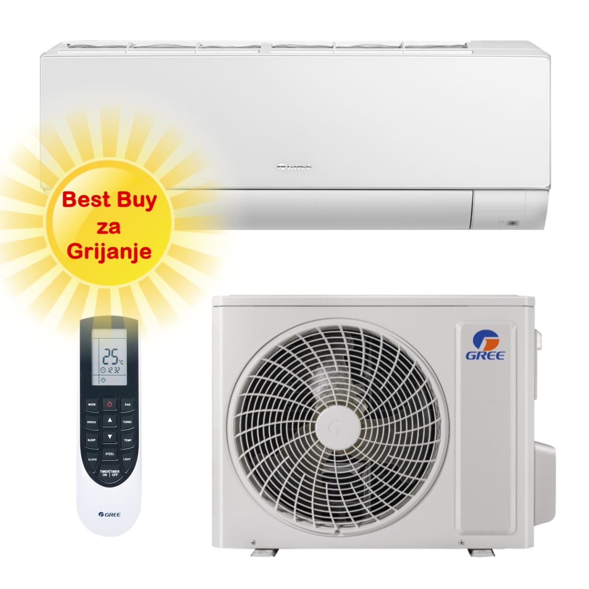 GREE KLIMA UREĐAJ 2,7kW GWH09APAXE- S-Cool, za prostor do 35m2, A+++ energetska klasa, Wi-Fi, R32