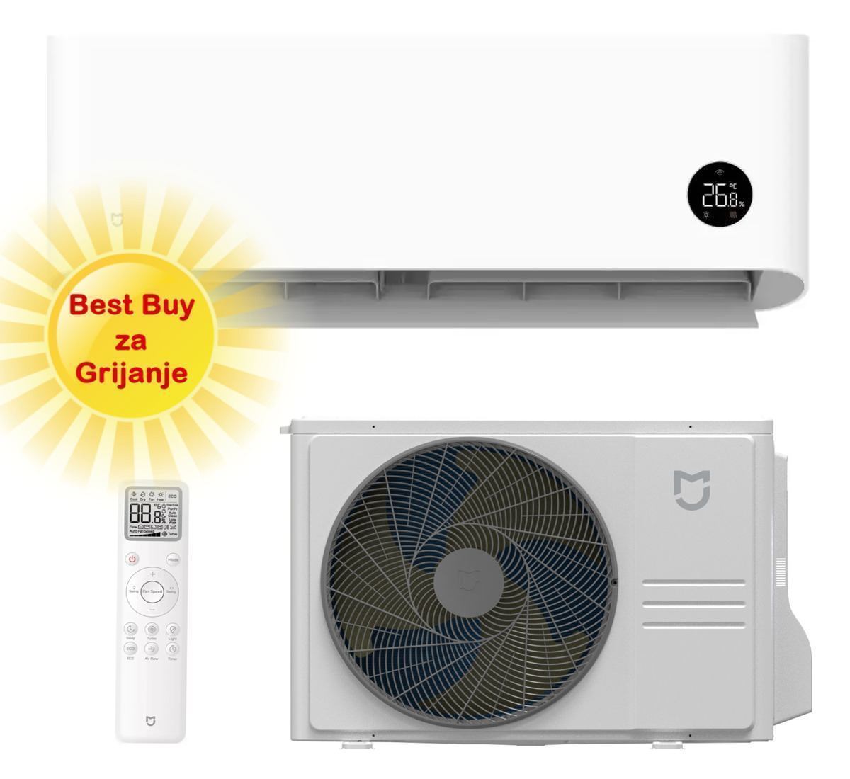 Xiaomi klima uređaj 2,6kW - ASH-09WO/N1C3 Mijia Pro Eco za prostor do 25m2, A+++ energetska klasa