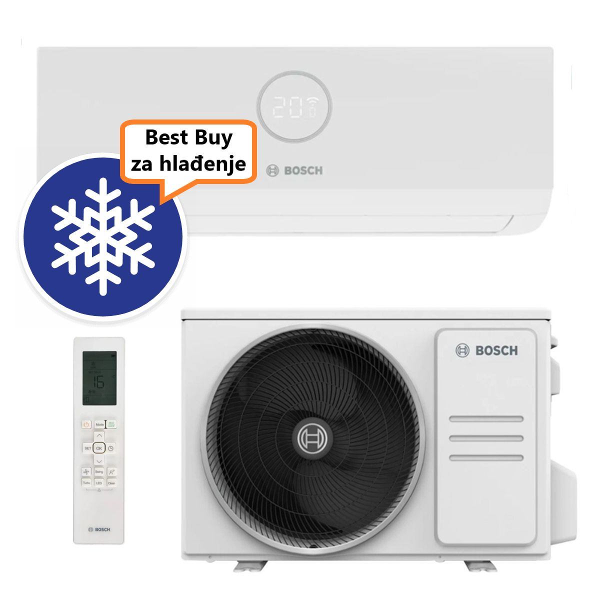 BOSCH KLIMA UREĐAJ 7 kW CL3000i-Set 70 WE, za prostor do 70m2, A++ energetska klasa, R32