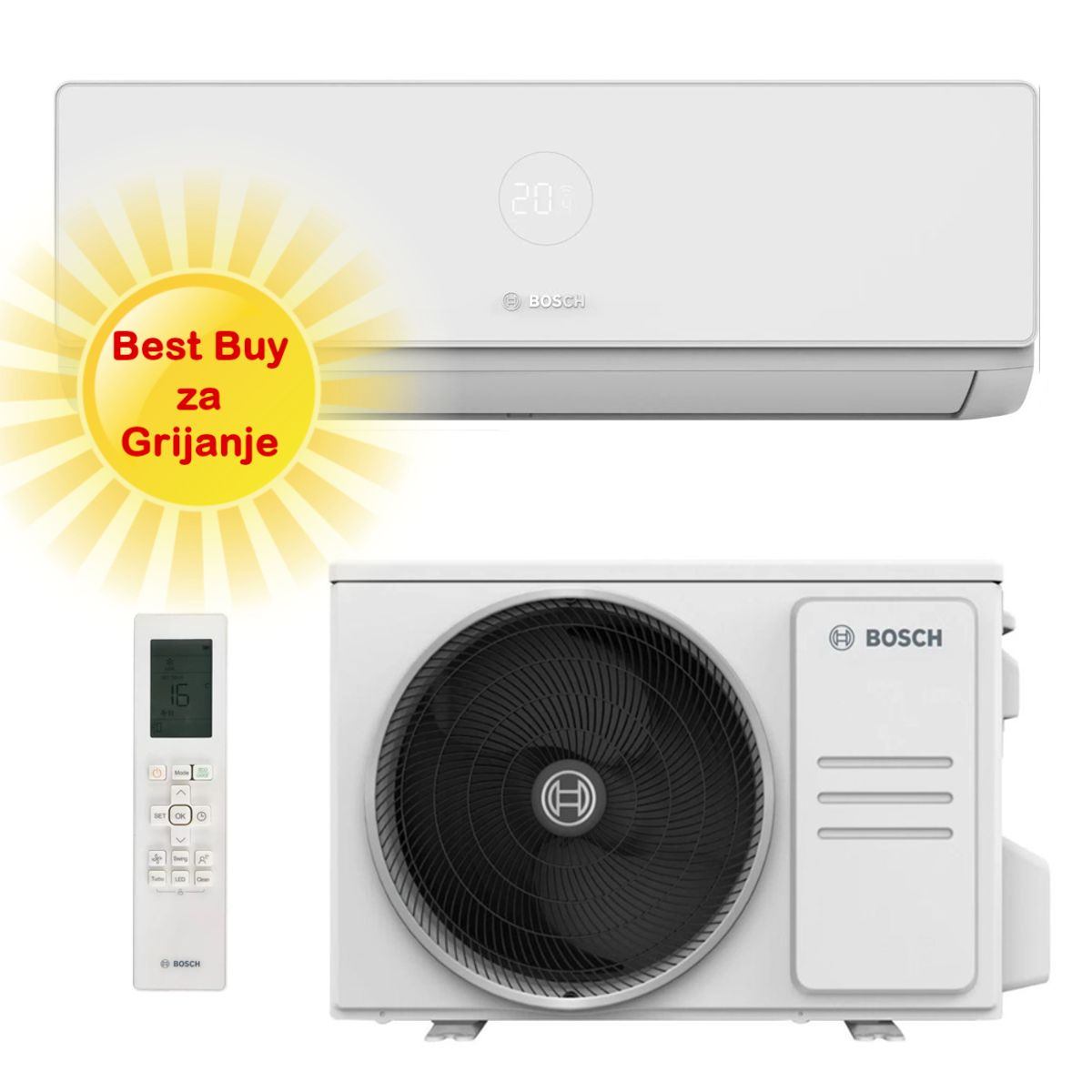 BOSCH KLIMA UREĐAJ 5,2kW CL4000-Set 52 WE, za prostor do 50m2, A++ energetska klasa, R32